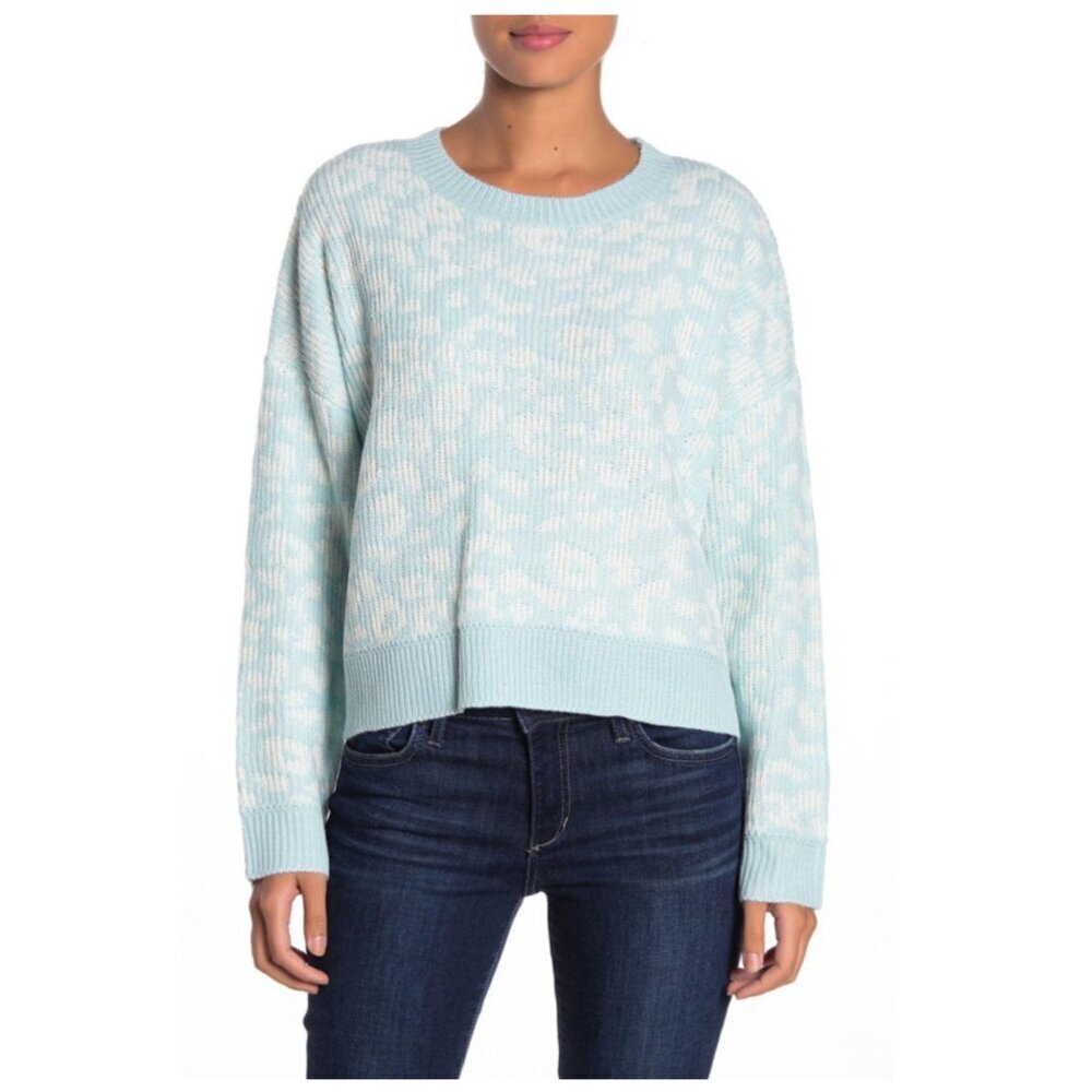 John + Jenn NEW Mystic Large Leopard-Print Knit Sweater Women's Size XS